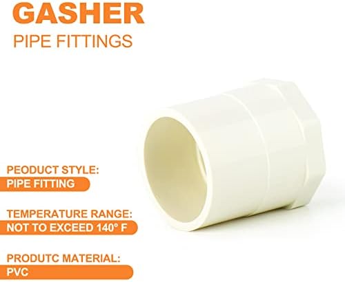 GASHER 15 бр. Фитинг за тръба от PVC 1 (32 мм) Жена - 1 (32 мм) Конектор PVC Съединител Мебелен Клас Фитинги