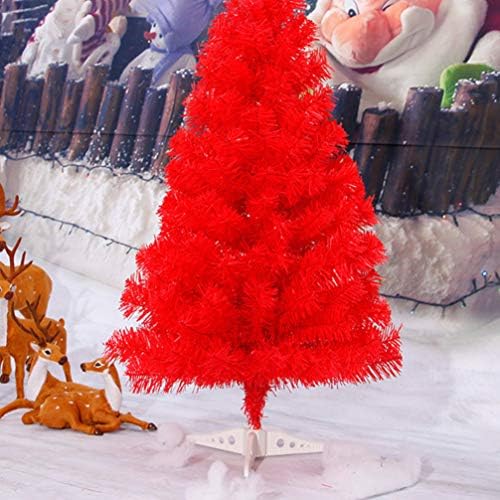 BESTOYARD Коледен Декор Коледно Дърво 60 см е Малка Червена Коледна Елха Декоративен Коледен Макет Аксесоари за Празнични Партита Украса на Работния Плот Декор