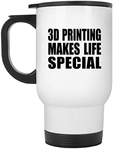 Designsify 3D Печат Прави живота по-Специални, Бяла Пътна 14 унция Чаша От Неръждаема Стомана, Изолиран Чаша,