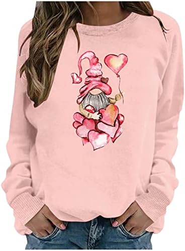 Дамски Hoody В Свети Валентин е Забавна Реколта Тениска С Графичен Дизайн, Хип-Хоп Пуловер, Риза с Дълъг Ръкав,