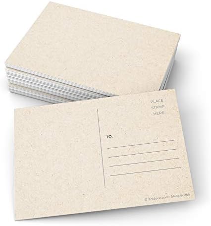 321данные Празни пощенски картички крафт-цвят (комплект от 50 броя) 4 x 6 с Пощенска страна, Обикновена Кафяви