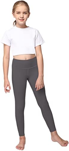 Гамаши за активни занимания по йога за момичета от 2 джобове - Детски Спортни панталони за йога и спорта (опаковка от 4 броя)