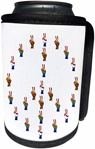 3dRose Колоритен знак на света, изработени от различни ръце със знака на мира - за Опаковане на бутилки-хладилника (cc_357448_1)