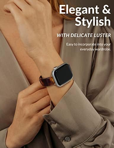 Еластичен ремък за часа Unilily, деликатна гривна, съвместим с Apple Watch за жени, модерен гривна от смола