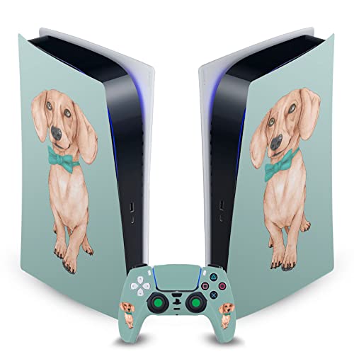 Дизайн на своята практика за главата Официално Лицензиран Barruf Dachshund, Vinyl стикер на детска панел Wiener Art Mix, съвместима с конзола Sony PlayStation 5 PS5 Digital Edition и контролер DualSense