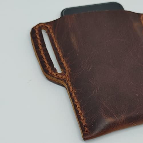 Чанта-кобур от естествена кожа за Oppo F15, Калъф за вашия телефон ръчна изработка от естествена кожа, Изработен по поръчка Кожен Калъф-чанта за носене със странична ли