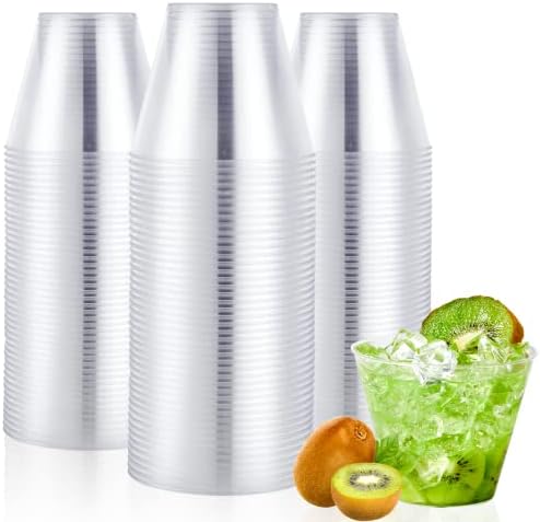 Прозрачни Пластмасови Чаши Vplus 100 в опаковка от 9 грама, Твърди Прозрачни Пластмасови Чаши за Еднократна