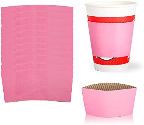 zsccxq 100 бр Розово за Еднократна употреба на Дървесина Крафт-хартия Кафе Ръкави Държач за Чаши Защитен Термоизолированный