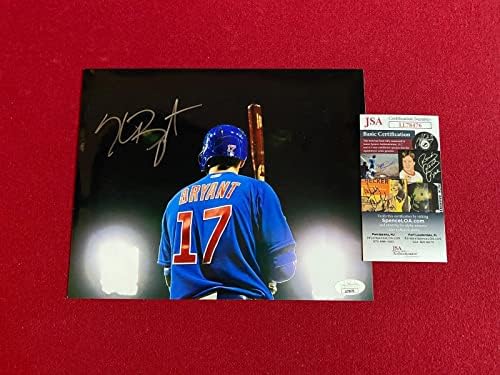 Крис Брайънт, с автограф (JSA) на Цветна снимка 8x10 (рядко / реколта) Cubs - Снимки на MLB с автограф