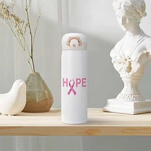 Hope Cancer Самозалепваща Бутилка За Вода От Неръждаема Стомана С Вакуумна Изолация Спортна Чаша за Пътуване на Открито, на Къмпинг, 350 мл
