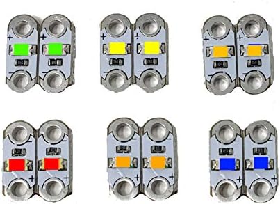Цветни светодиоди AMX3d Lilypad Arduino – Износоустойчиви червени, оранжеви, кехлибар, жълти, зелени и сини светодиоди с вътрешен резистором – дълъг живот на led светлини, за
