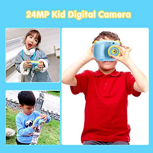 Мини камера SALALIS за деца, 24-Mp Детски цифров фотоапарат с висока резолюция, с 2-инчов цветен дисплей, Многофункционална Цифрова камера за печат Карикатури, със силико?