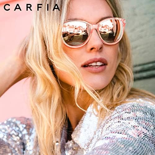 Поляризирани Слънчеви очила Carfia Cateye за жени със защита от ултравиолетови лъчи, Италия, Ацетатная Дограма