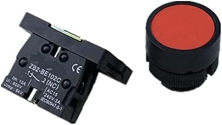 Нископрофилен 22 мм Незабавен бутон на ключа с надпис NO 1/1NC 600V 10A ZB2-EA31 Червено, зелено, жълто, синьо,