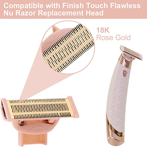 2 сменяеми бритвенных глави, съвместими с бръснач Flawless Nu, Сменяеми глави за премахване на окосмяването по тялото, съвместими с бръснач Finishing Touch за жени, включват 1 че