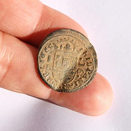 1664 B Филип IV 16 Мараведи Испански Колониален замък и Лъв Карибската Пиратски епоха Монети 320 Продавачът