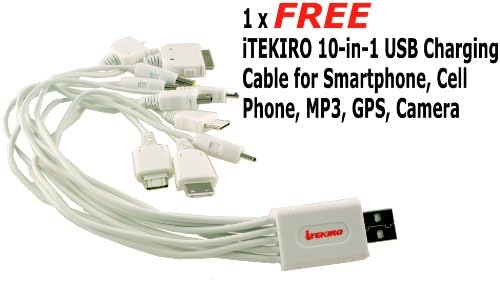 Комплект зарядно устройство iTEKIRO AC Wall DC за Canon BP-970 + USB кабел за зареждане iTEKIRO 10-в-1