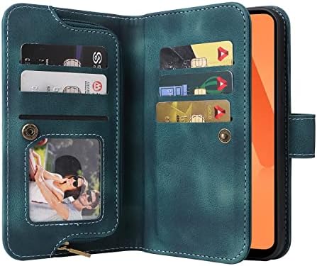 чанта-портфейл със защитна обвивка за вашия телефон, Съвместим с Samsung Galaxy A32 5G, Тънък калъф-награда от изкуствена кожа за телефон, Защитен калъф-поставка с магнитна з