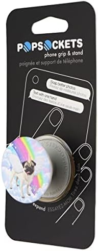 PopSockets: Сгъваема дръжка и поставка за мобилни телефони / таблети - Angel Doug/Rainbow Pug