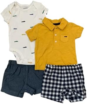 Комплект дрехи Carter's за малки момчета от 4 дисциплини, 1 Боди, 1 Риза, къси панталони 2
