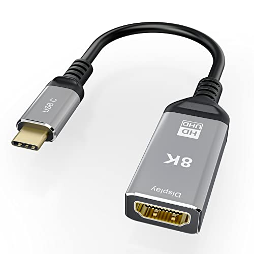 Кабел CHENLENIC USB C-HDMI 2.1 Тип C USB3.1 8K @ 60Hz 25cm от мъжа към жената 7680x4320 4K @ 120Hz UHD HDR Висока