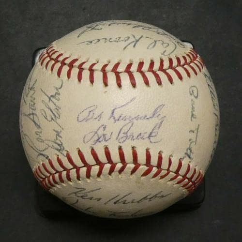 1963 Чикаго Къбс Подписаха бейзболни топки Бэнкса Санто Парченцата 27 Автомобил с Пълна Писмо JSA - Бейзболни