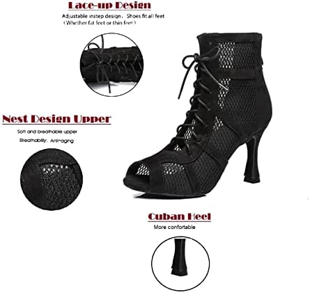 Дамски обувки за латино танци WEISPER, Ботильоны за балните танци с отворени пръсти, за да се изяви в система