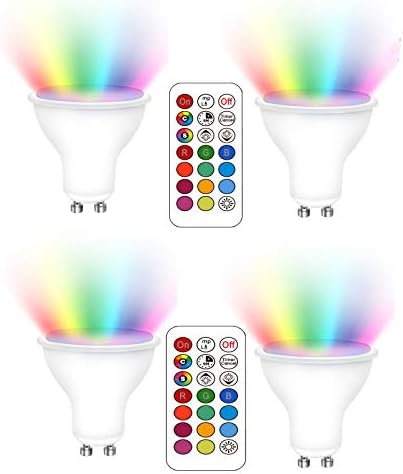 Lxcom Осветление GU10 RGBW Led Крушки 3 W Студен Бял 6500 ДО Промяна на цвета RGB Осветление Лампи 12 Цвята