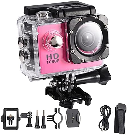 Екшън-камера DV, Лесна настройка на 7 цвята Мини Камера ABS 335g за гмуркане за ясна визуална наслада в продължение на целия срок на служба (розов)