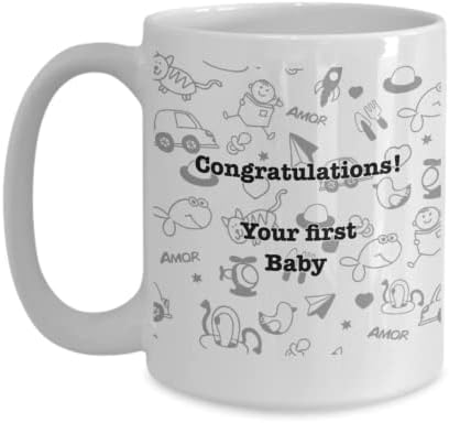9701346-Голяма чаша за 15 унции - Детски душ - новородено дете - Поздравления, първата детска чаша за кафе или