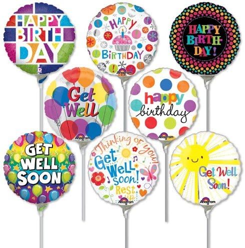 Балони LuftBalloons 4 Инча Micro Birthday & Get Well Предварително Завишени на клечка 30 бр.