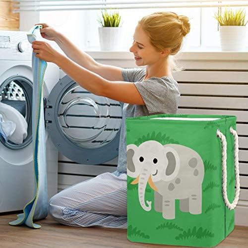 DEYYA Elephant Зелени кошове за пране, Висока Здрава Сгъваема Кошница за Възрастни, Деца, Момчета и Момичета,