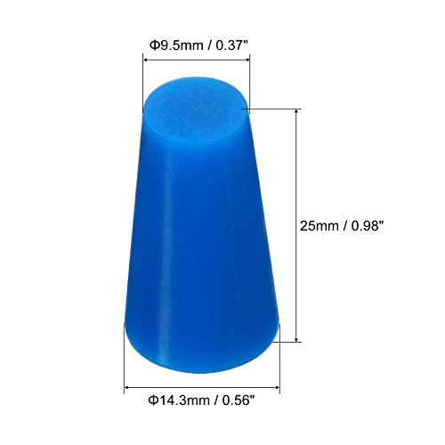 Коничен Накрайник от силиконов каучук MECCANIXITY диаметър 6,4 mm до 9,5 мм, Плътен Син цвят за Прахово боядисване,