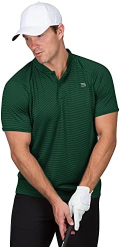 Мъжки ризи за голф Three Sixty Six без яка - Мъжки Ежедневни Поло Dry Fit с къс ръкав, Леки и дишащи