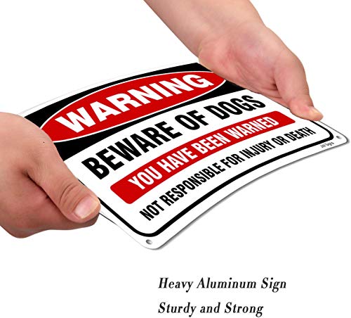 Знак Пази се от кучето (2 опаковки) 10 x 7 Светлоотразителни знаци метал 0,40 Алуминиева табела Тежкотоварни