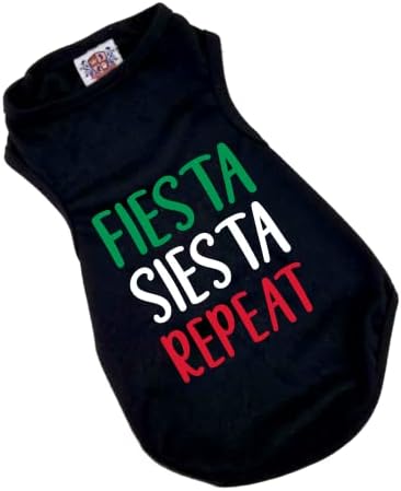 Тениска за кучета Fiesta Siesta Repeat, Риза за кучета Cinco De Mayo, Забавна Тениска за кучета, Риза Cinco