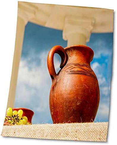 3. Керамична стомна с роза и с лозя в чинията в древен храм - Кърпи (twl-276026-3)