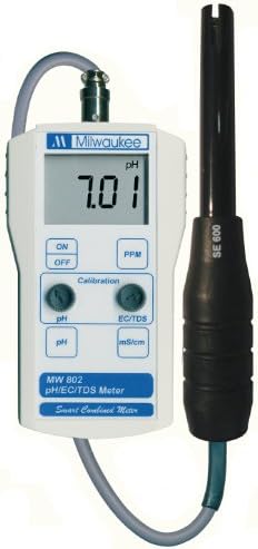 Milwaukee MW802 Led Икономичен Портативен измерител на рн/ЕС/TDS с ръчно калибриране по 1 точка, от 0.0 до 14,0