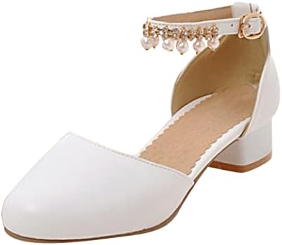 Qvkarw/ Модела Обувки на Мери Джейн за момичета; Обувки-лодки На ниски Токчета с Цветен Модел; Сандали за бала