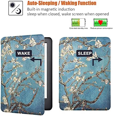 Калъф за Kindle Paperwhite 1/2 /3Gen, Калъф-награда от изкуствена кожа с панти капак за четене на електронни книги Kindle Paperwhite (подходящ за всички 2012,2013,2015), функция Smart Wake/Sleep, Sea Star N