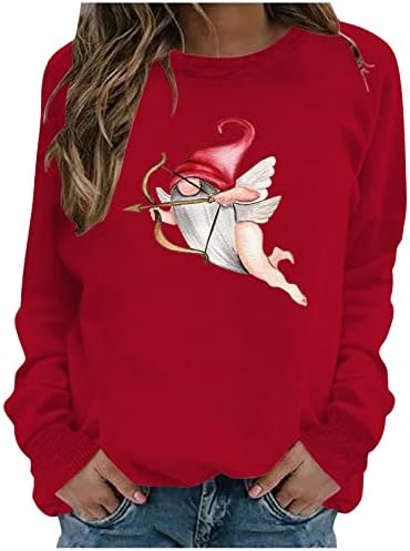 Дамски Hoody В Свети Валентин е Забавна Реколта Тениска С Графичен Дизайн, Хип-Хоп Пуловер, Риза с Дълъг Ръкав,
