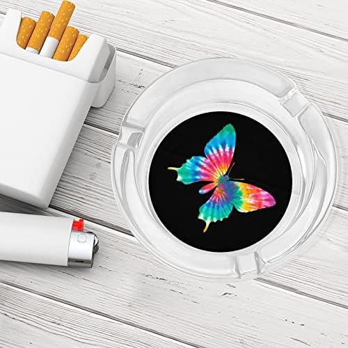 Папийонка, с красив Дизайн Пепелници от Дебело Стъкло Класически Кръгъл Мундщук за Цигари Офис Украса Начало
