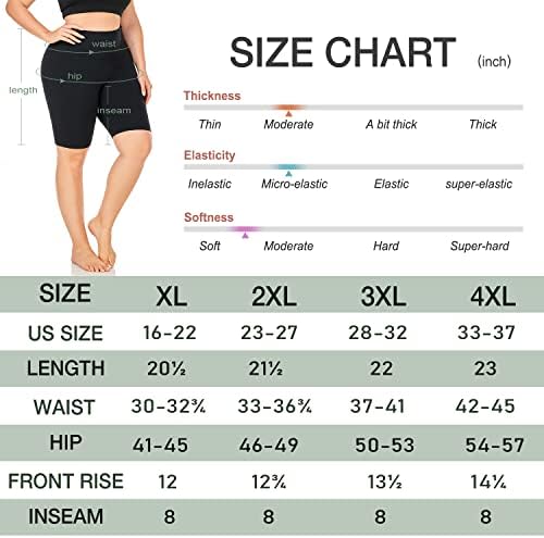 Дамски байкерские шорти yeuG размера на Плюс с джобове -2 опаковки, къси Панталони за йога с висока талия, които