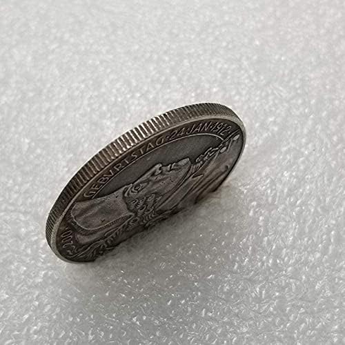 Старинни Занаяти 1912 Немска Месинг Сребърно Покритие Стар Сребърен Долар Кръгла Сребърна Сребърна Монета 955