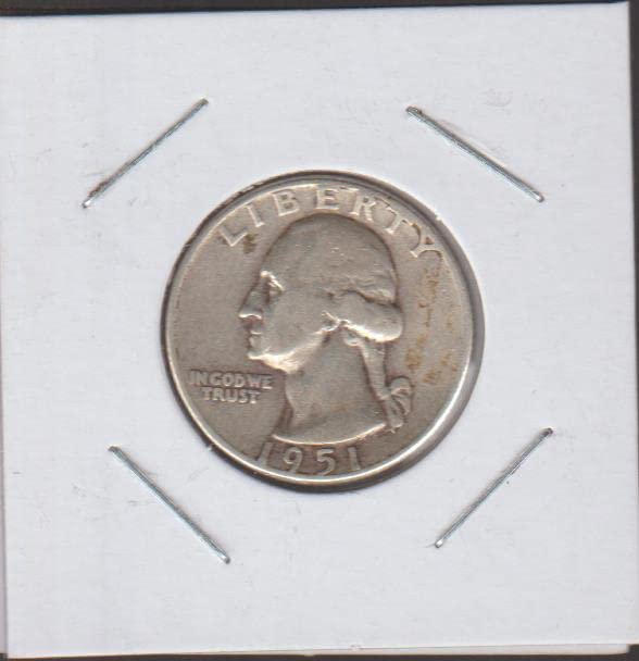 1951 Вашингтон (от 1932 до сега) (90% сребро, От Много подбрано необращенного