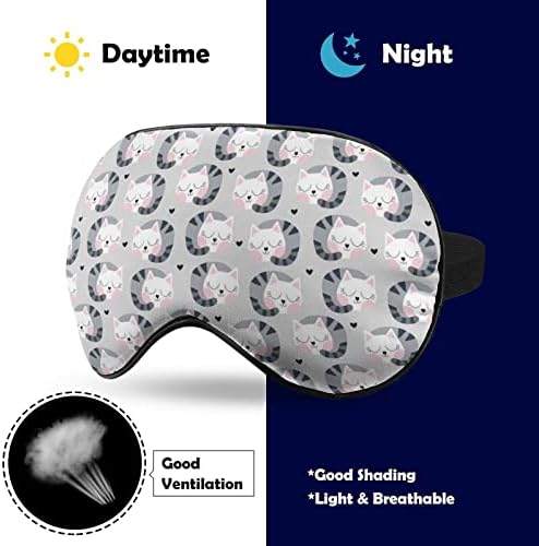 Маска за Очи Sleeping Sleeping Cat Eye Mask Козирка за очи с Регулируема Каишка Превръзка на Очите, за да Пътуват