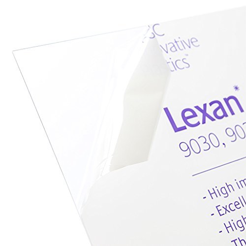 Пластмаса 2000 Лист Lexan - Поликарбонат с Дебелина 0,060 инча - 1/16 инча, Прозрачен, с Номинална размер 12