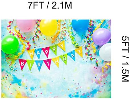 BELECO 7x5ft Текстилен Фон честит Рожден Ден, Декорация за интериора на Партито по случай рождения Ден на Знамето за рожден Ден и Цветни балони, Аксесоари За Парти по слу?