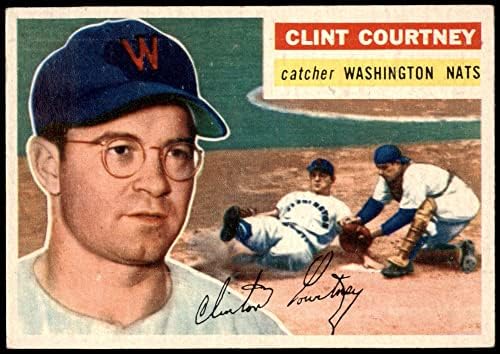 1956 Topps 159 Грай на Клинт Кортни Вашингтон Сенатърс (Бейзболна картичка) (Сиво въртене) EX+ Сенатори