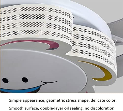 MXYSP Карикатура Усмивка Невидим Вентилатор, Вентилатор на Тавана с Осветление LED Димиране Дистанционно Управление